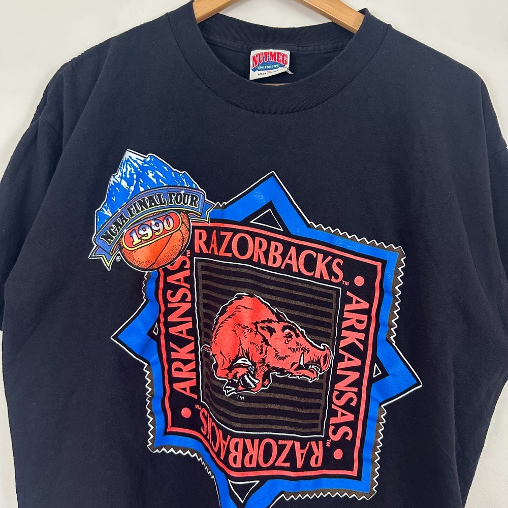 Arkansas Razorbacks Shirt Black Nutmeg USA  VTG NCAA Final Four 1990 Men XL